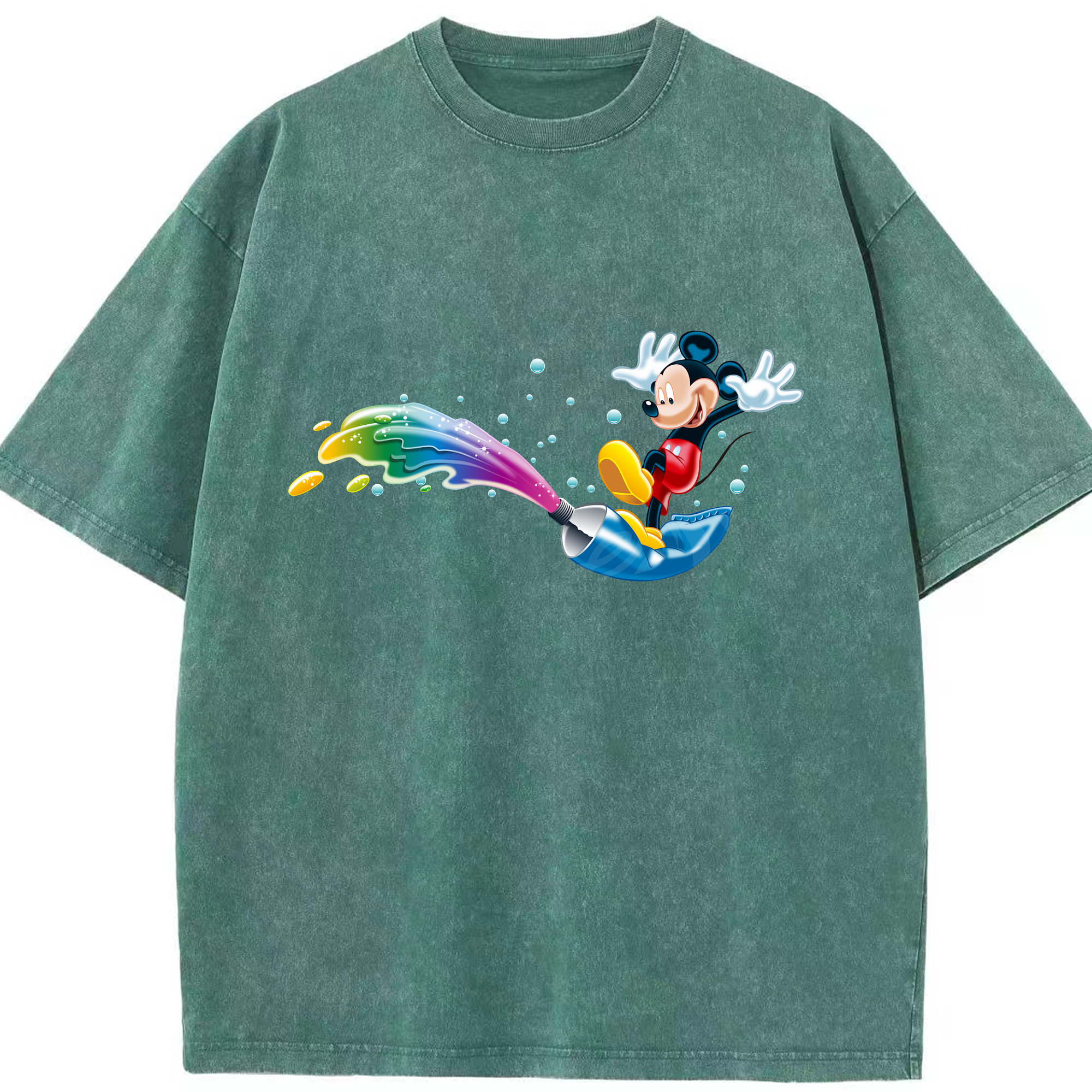 （画像用） ミッキーマウス Mickey Mouse 綿100% ヴィンテージ風 半袖Tシャツ（フロントプリント）